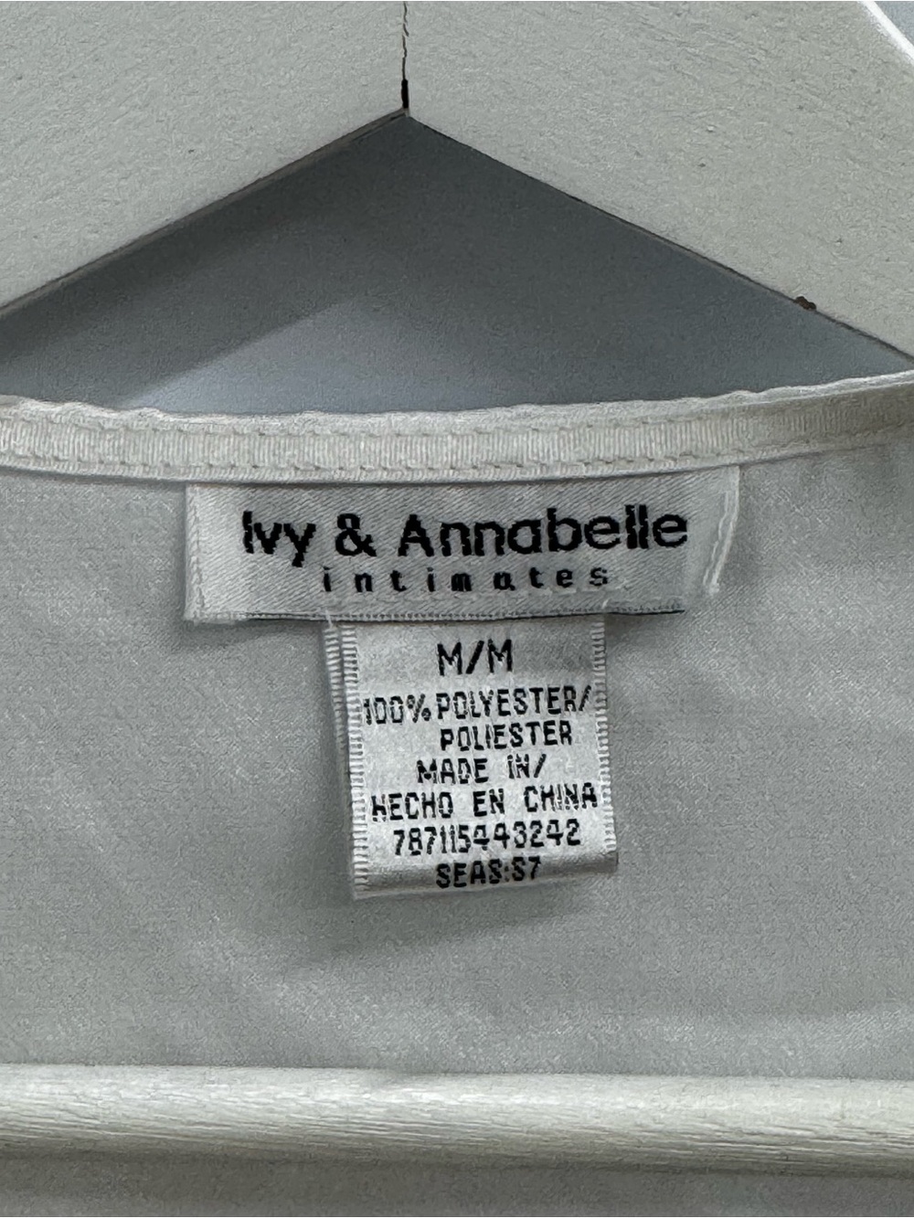 ivy & annabelle intimates white/ivory satin robe with Cream Lace Trim medium - Picture 4 of 6